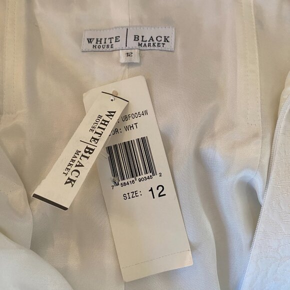 NWT WHBM Women's White Jacquard Sleeveless Cut Out Open Back Dress Size 12 K17 - Picture 3 of 5